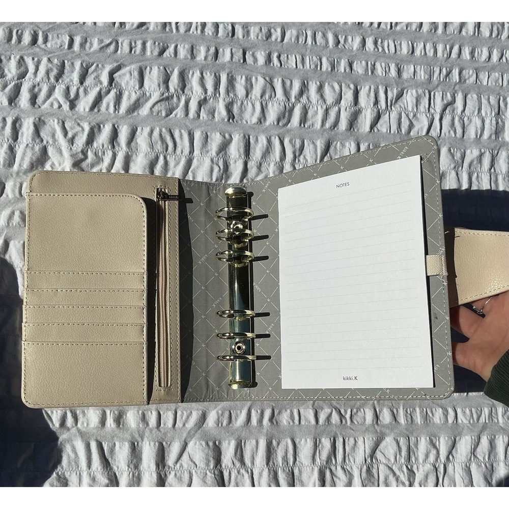 Cream Faux Leather Planner Notebook with Snap Closure - Picture 4 of 8